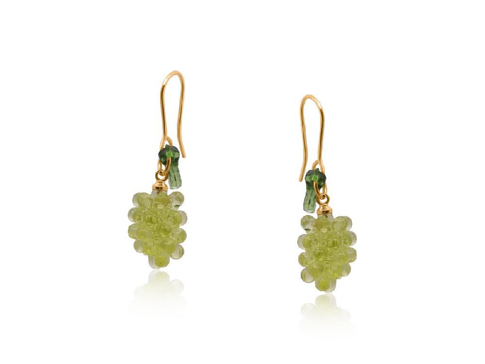Big Metal London Dionysus Bunch Of Grapes Dangle Earrings 3736