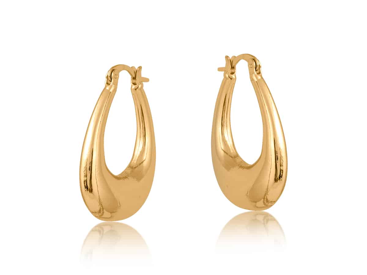 big metal london Elvira Organic Shape Oval Earrings