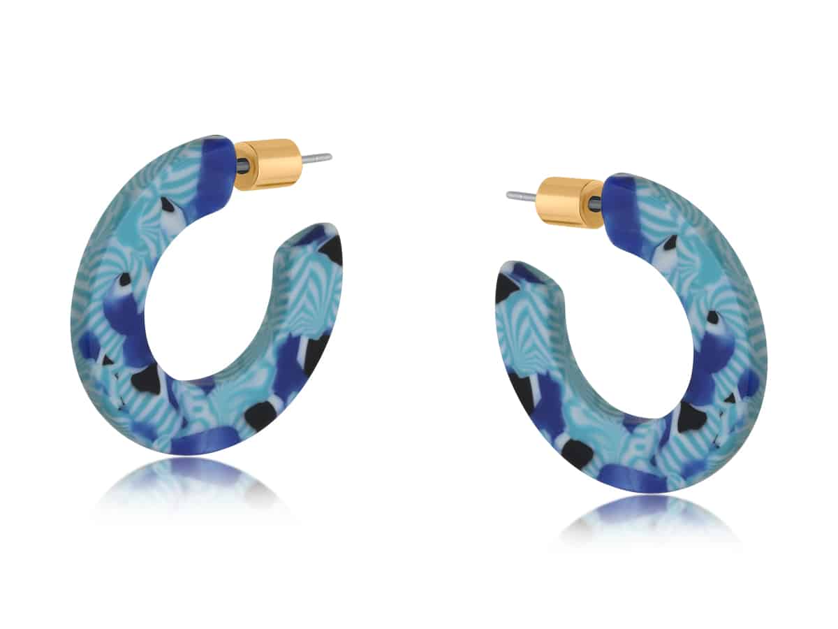 Big Metal London Emma Flat Oval Resin Hoop Earrings