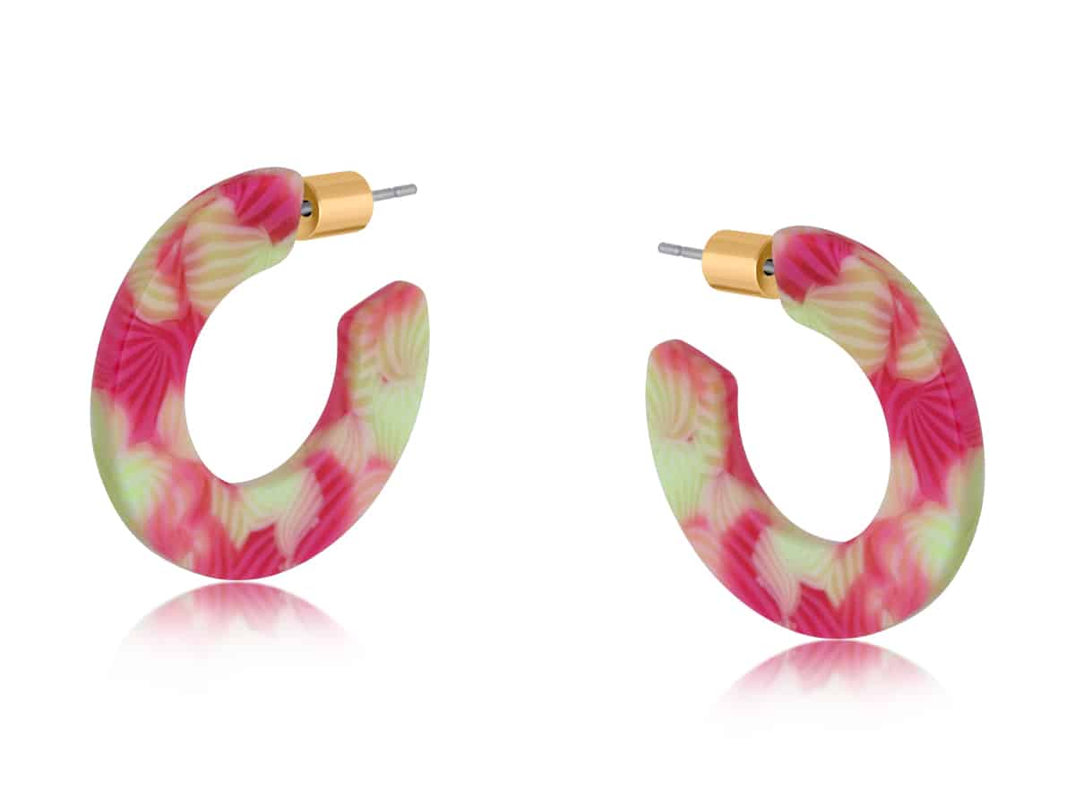 big metal london Emma Flat Oval Resin Hoop Earrings