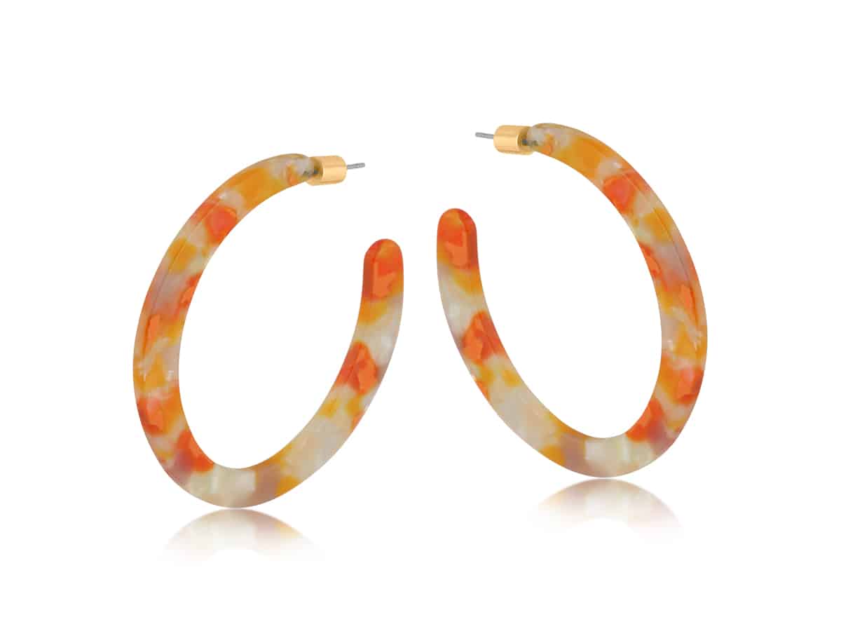 Big Metal London Emma Resin Statement Cut Out Hoop Earrings