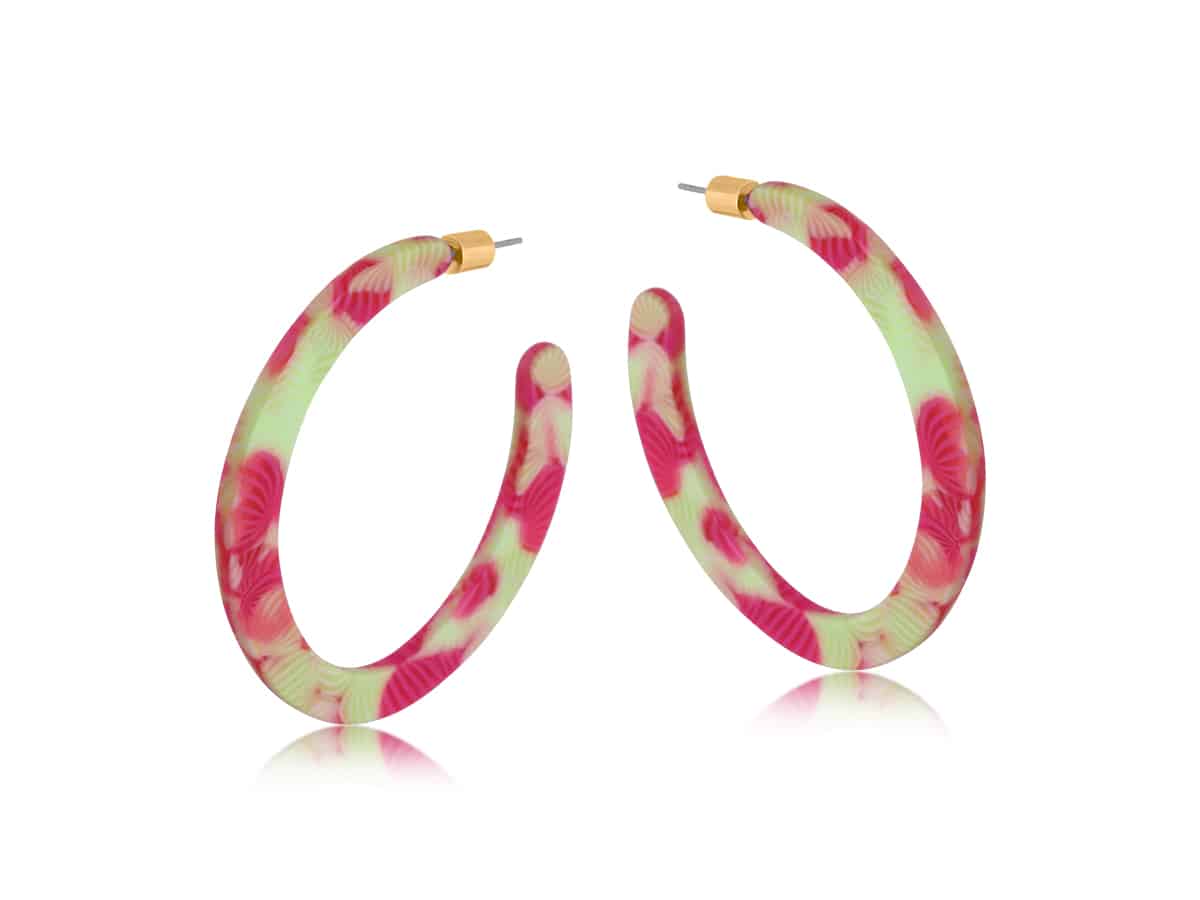 big metal london Emma Resin Statement Cut Out Hoop Earrings