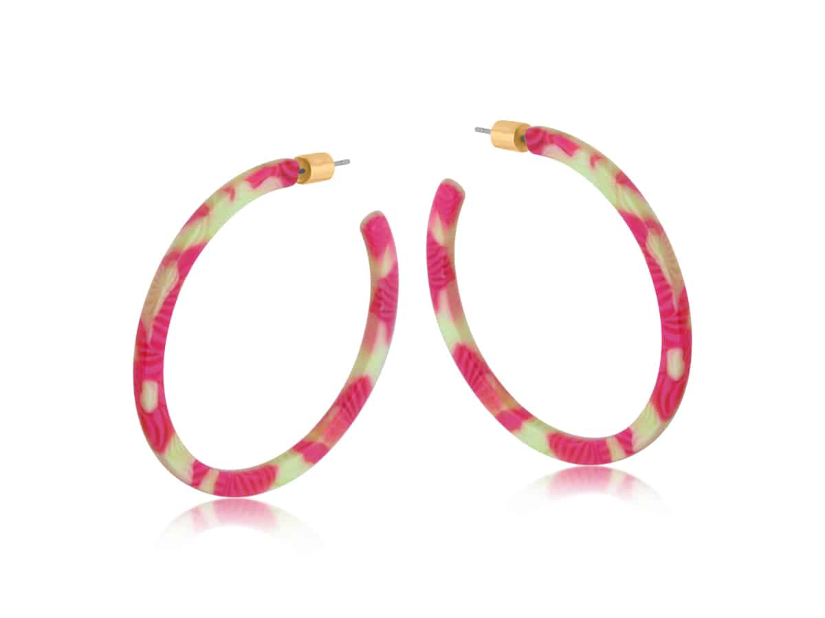 Big Metal London Emma Resin Statement Hoop Earrings