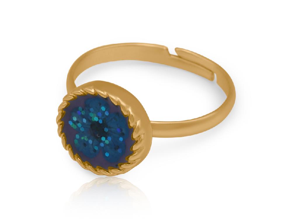 Big Metal London Florence Wildflower Adjustable Ring 3753