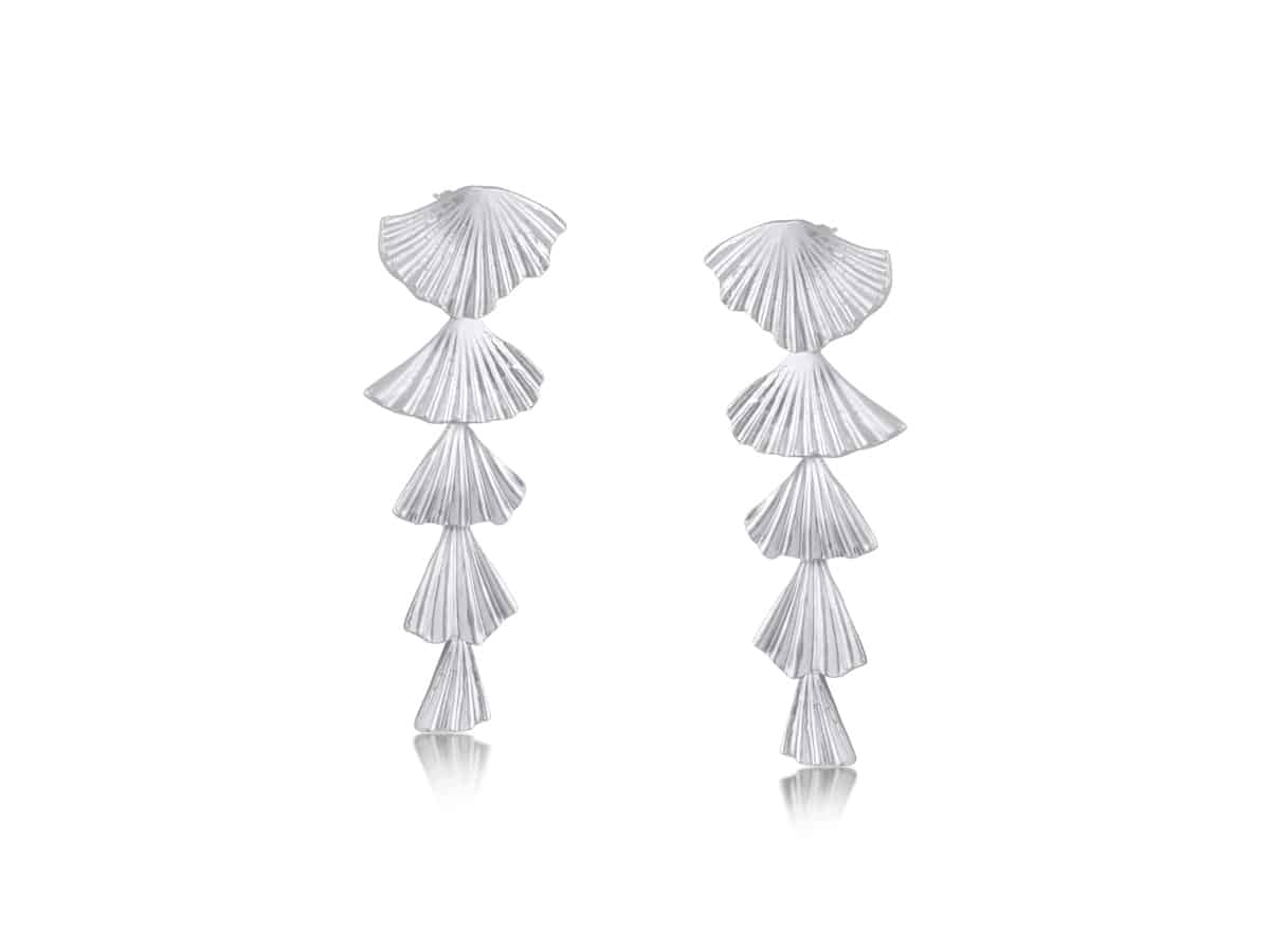 Big Metal London Freya Fan Drop Long Tiered Earrings