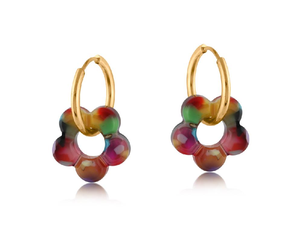 Big Metal London Hispania Metal And Resin Floral Earrings 3718