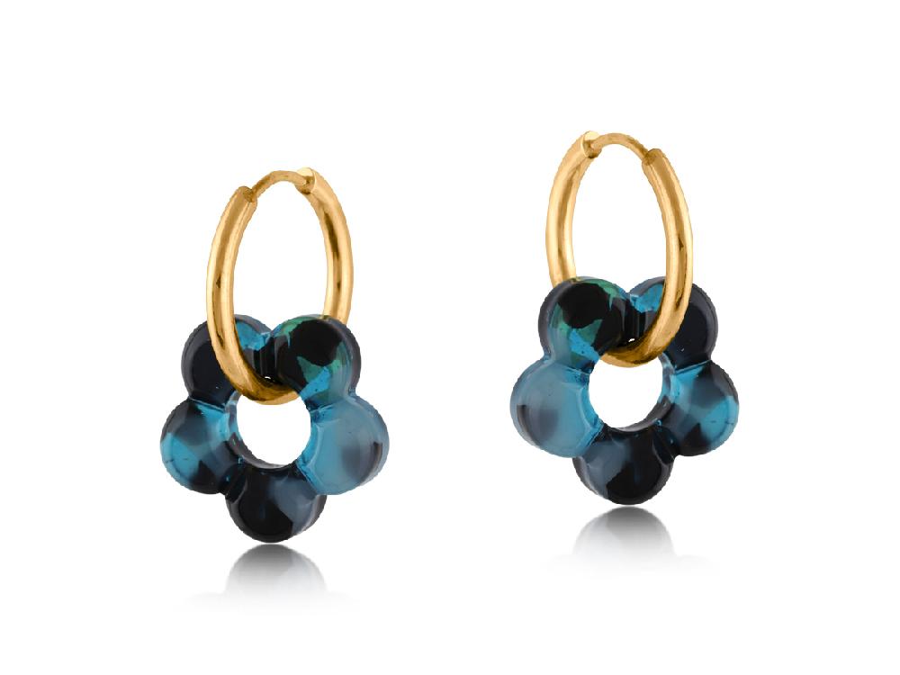 Big Metal London Hispania Metal And Resin Floral Earrings 3718
