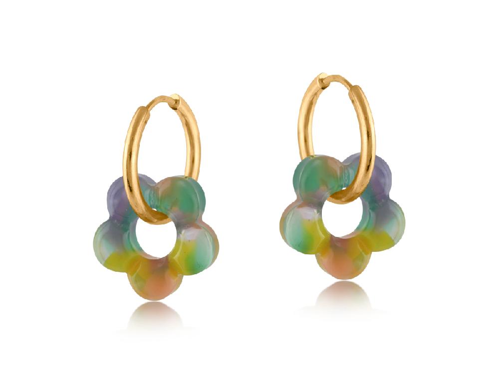 big metal london Hispania Metal And Resin Floral Earrings 3718