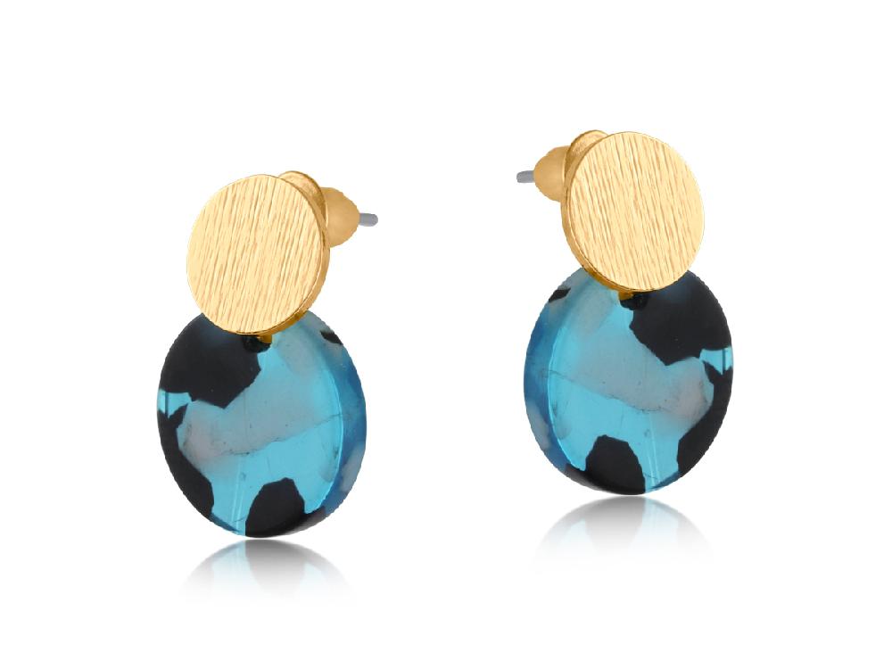Big Metal London Hope Metal And Resin Small Disc Earrings 3717