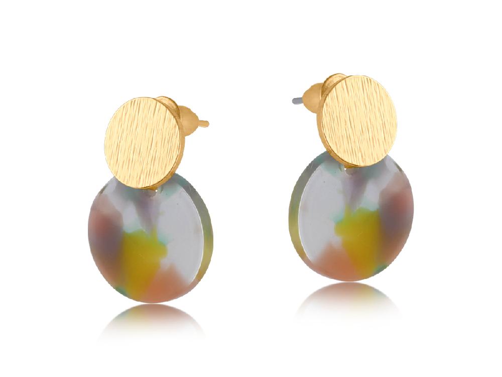 big metal london Hope Metal And Resin Small Disc Earrings 3717