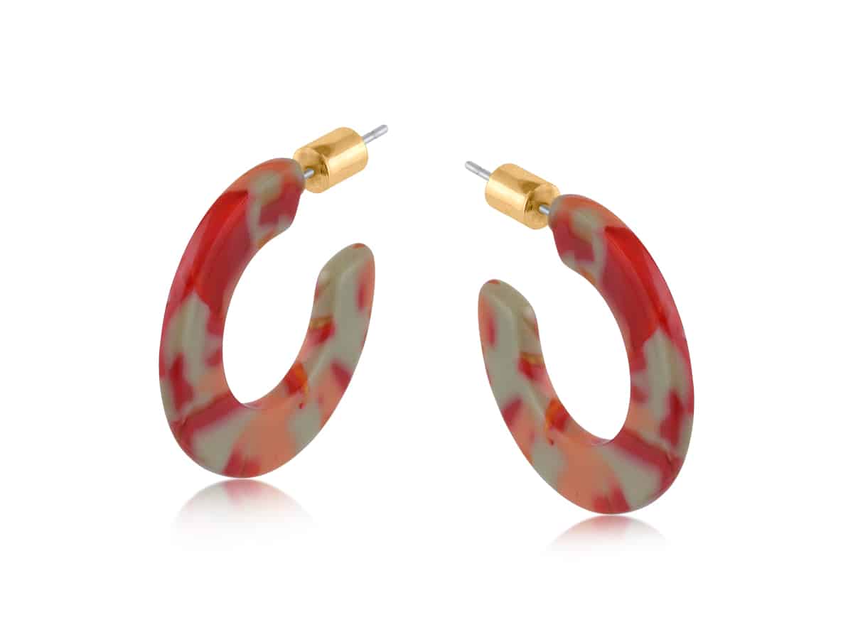 big metal london Hortense Flat Oval Resin Hoop Earrings