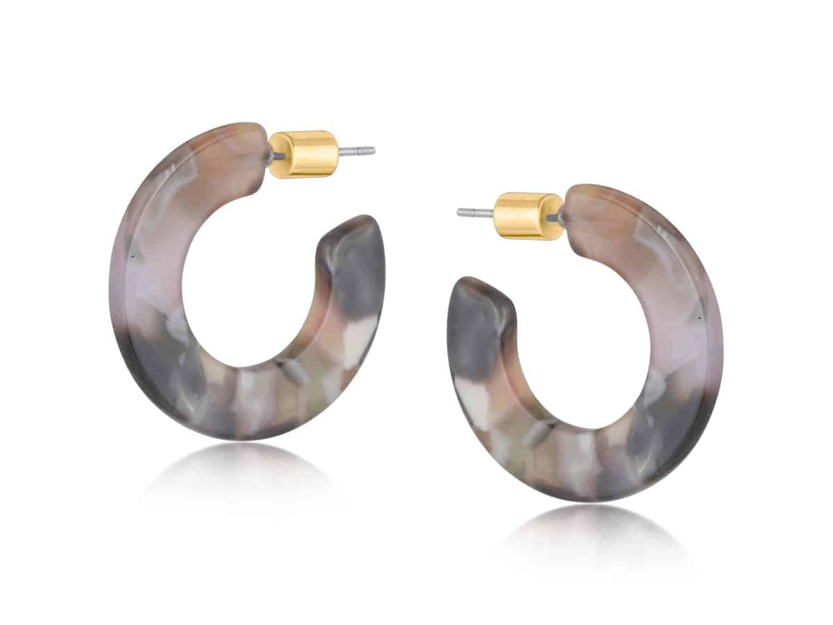 big metal london Hortense Flat Oval Resin Hoop Earrings
