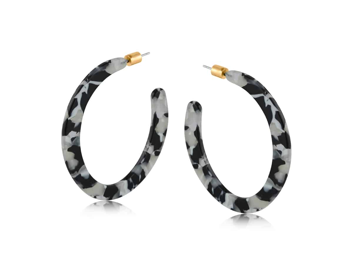 Big Metal London Hortense Resin Statement Cut Out Hoop Earrings