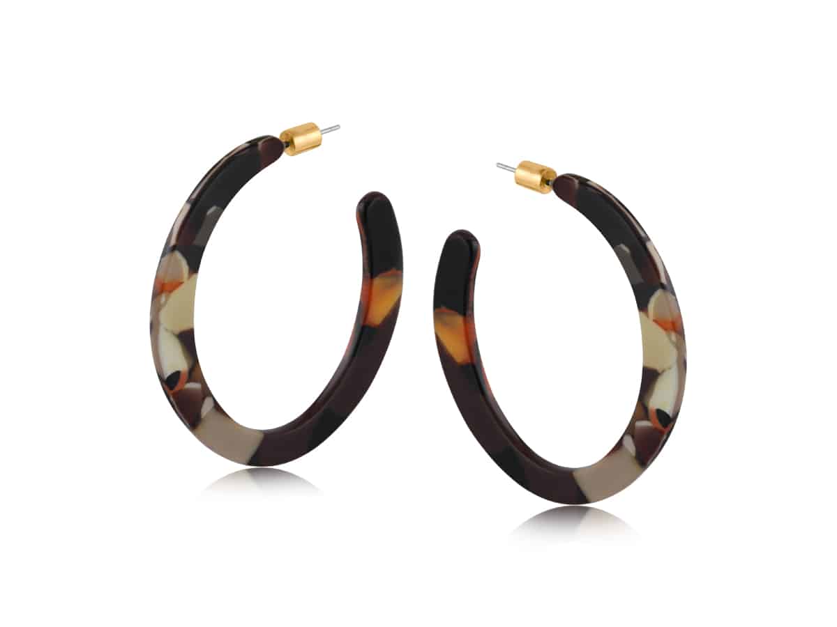 Big Metal London Hortense Resin Statement Cut Out Hoop Earrings