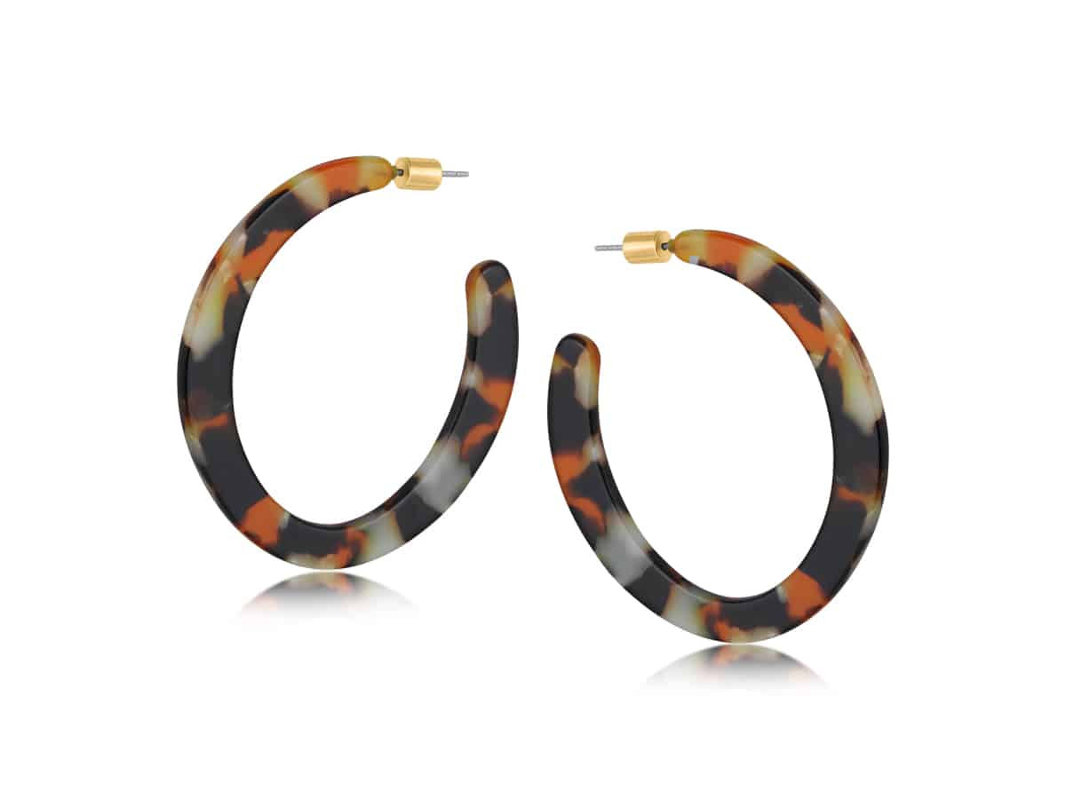 Big Metal London Hortense Resin Statement Cut Out Hoop Earrings