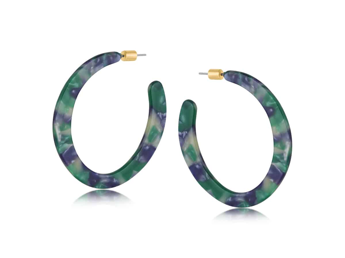 Big Metal London Hortense Resin Statement Cut Out Hoop Earrings