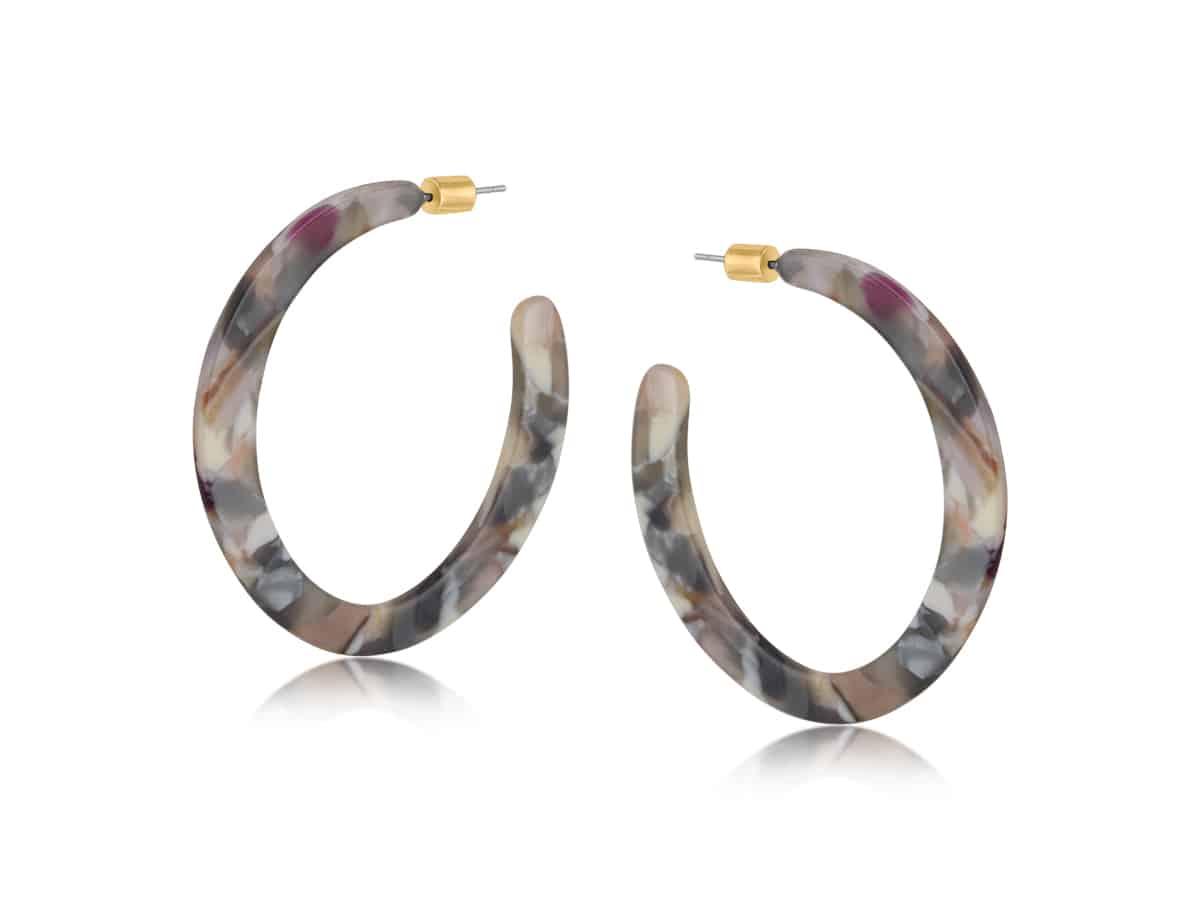 big metal london Hortense Resin Statement Cut Out Hoop Earrings