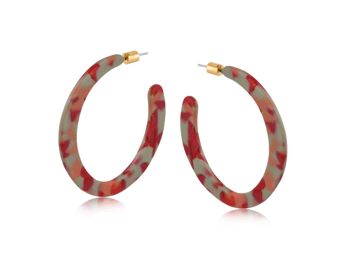 big metal london Hortense Resin Statement Cut Out Hoop Earrings