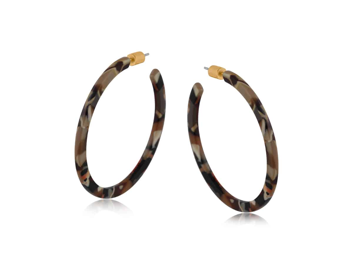 Big Metal London Hortense Resin Statement Hoop Earrings