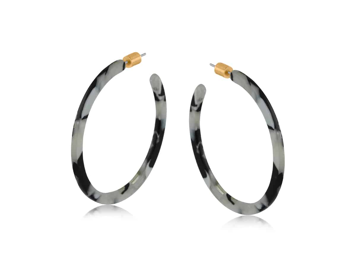 Big Metal London Hortense Resin Statement Hoop Earrings
