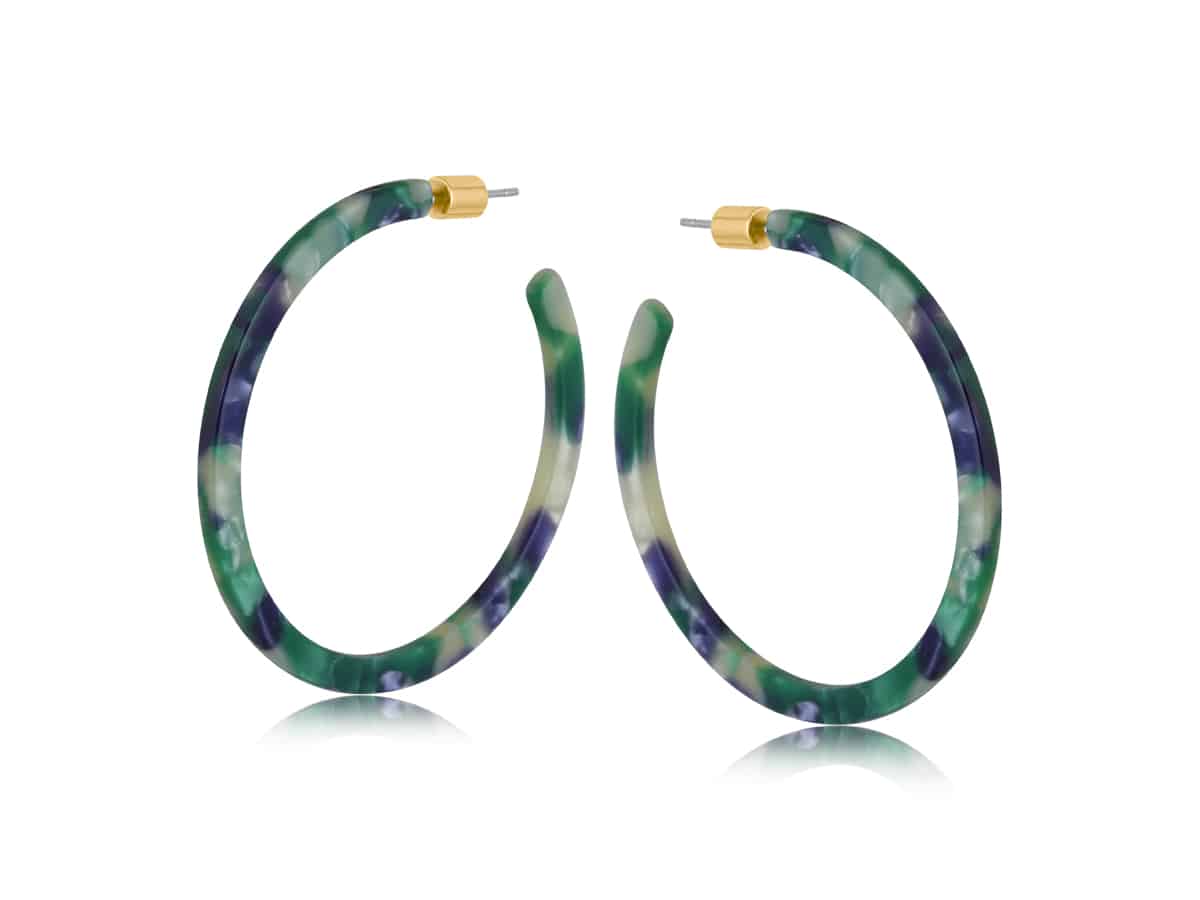 Big Metal London Hortense Resin Statement Hoop Earrings