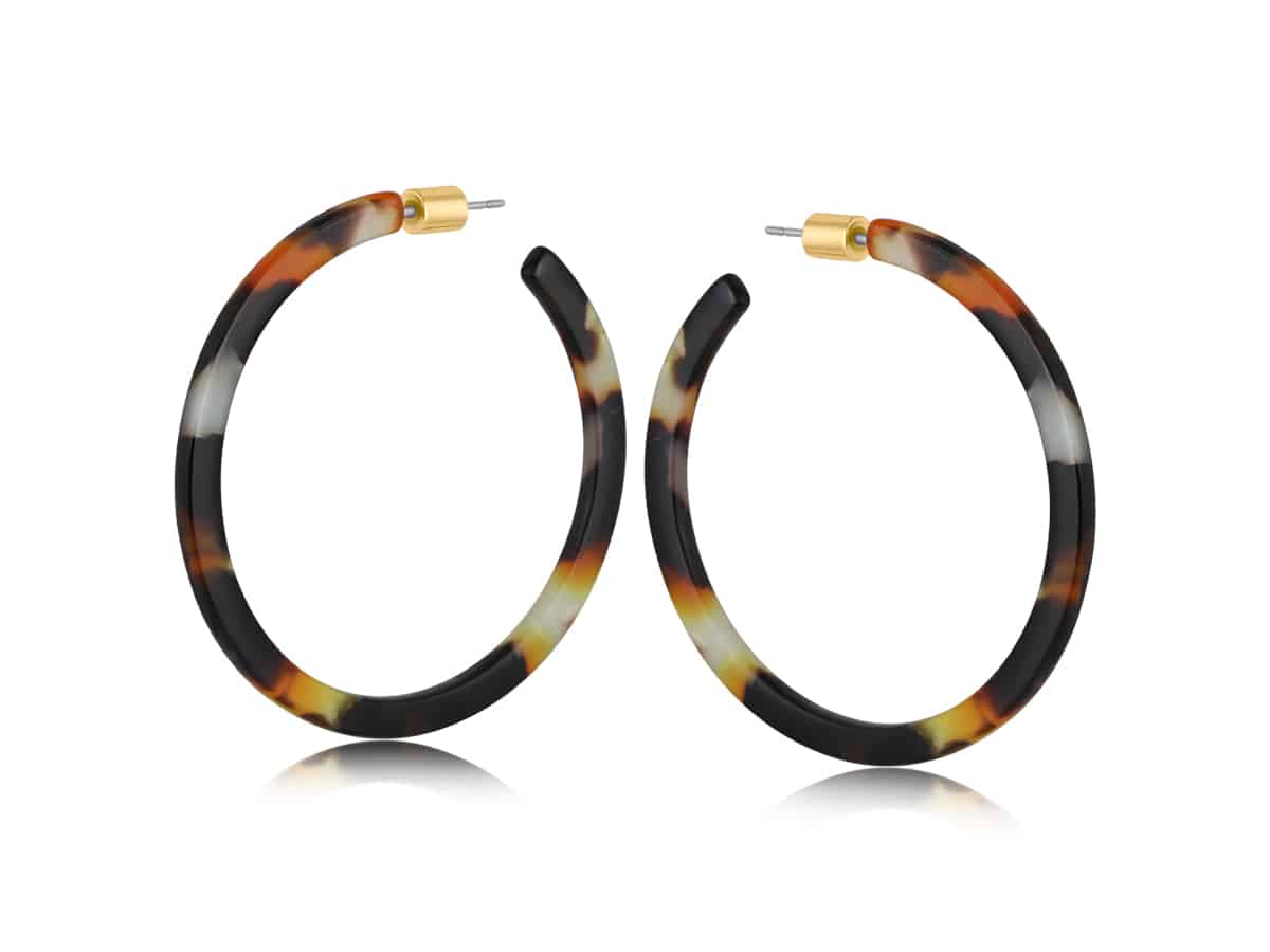Big Metal London Hortense Resin Statement Hoop Earrings