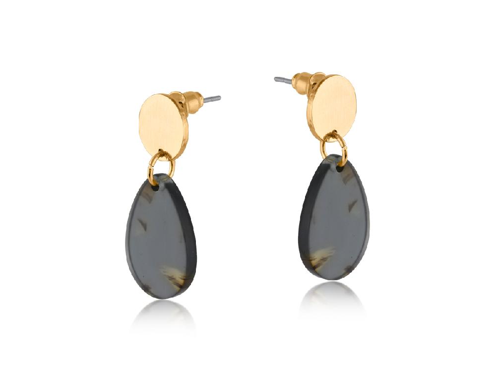 Big Metal London Isola Drop Metal And Resin Earring 3728