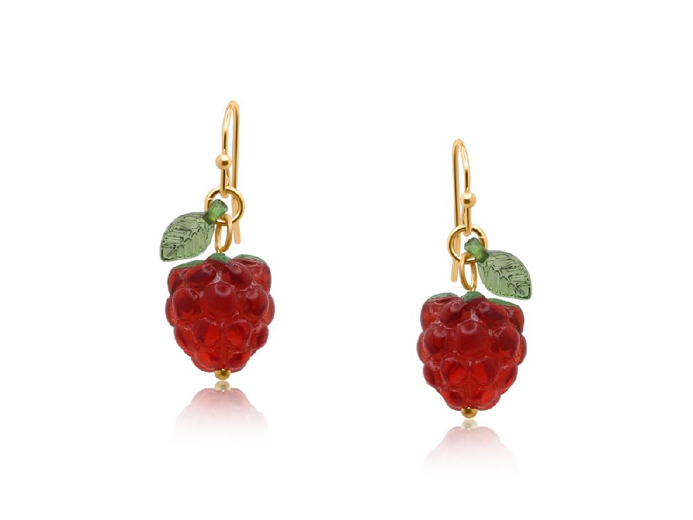 big metal london Malina Raspberry Dangle Earrings 3733