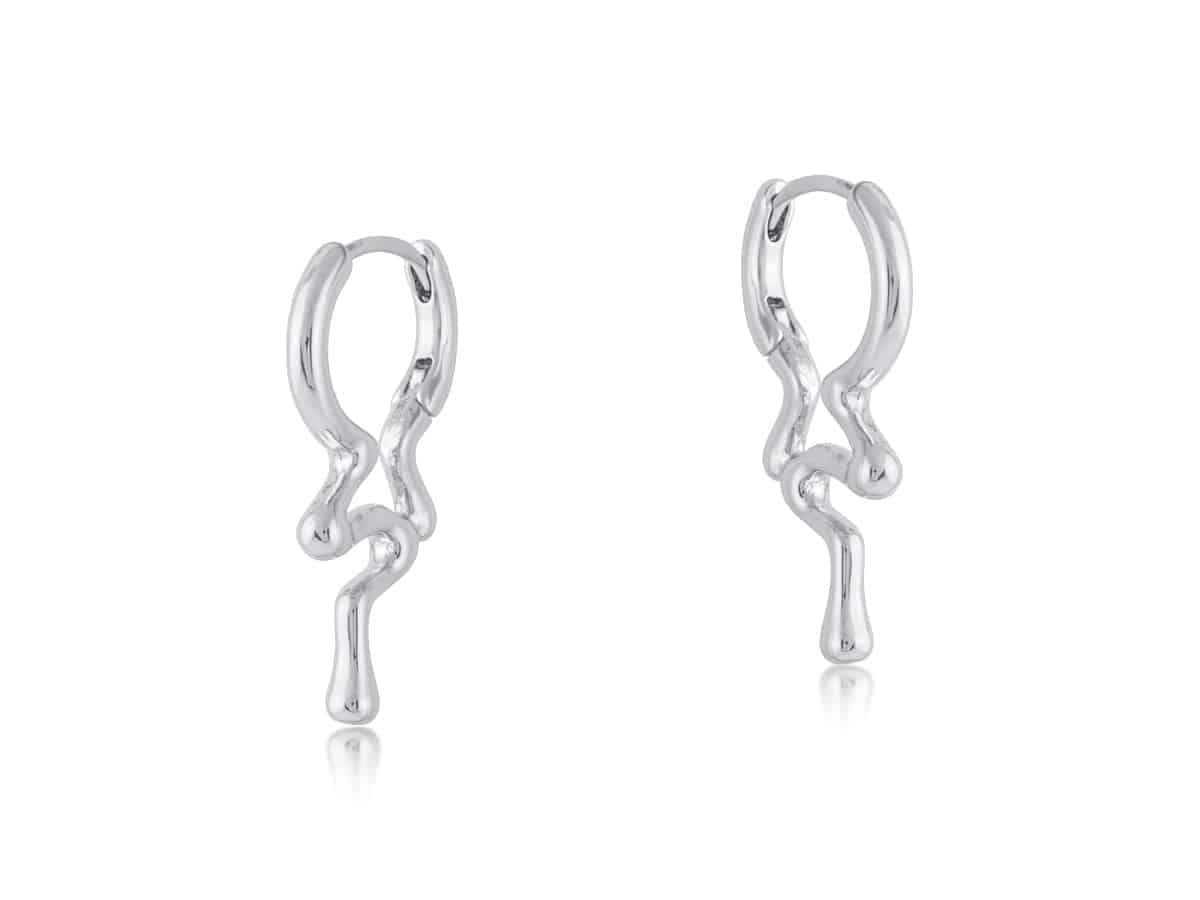 Big Metal London Marseille Organic Drop Hoop Earrings