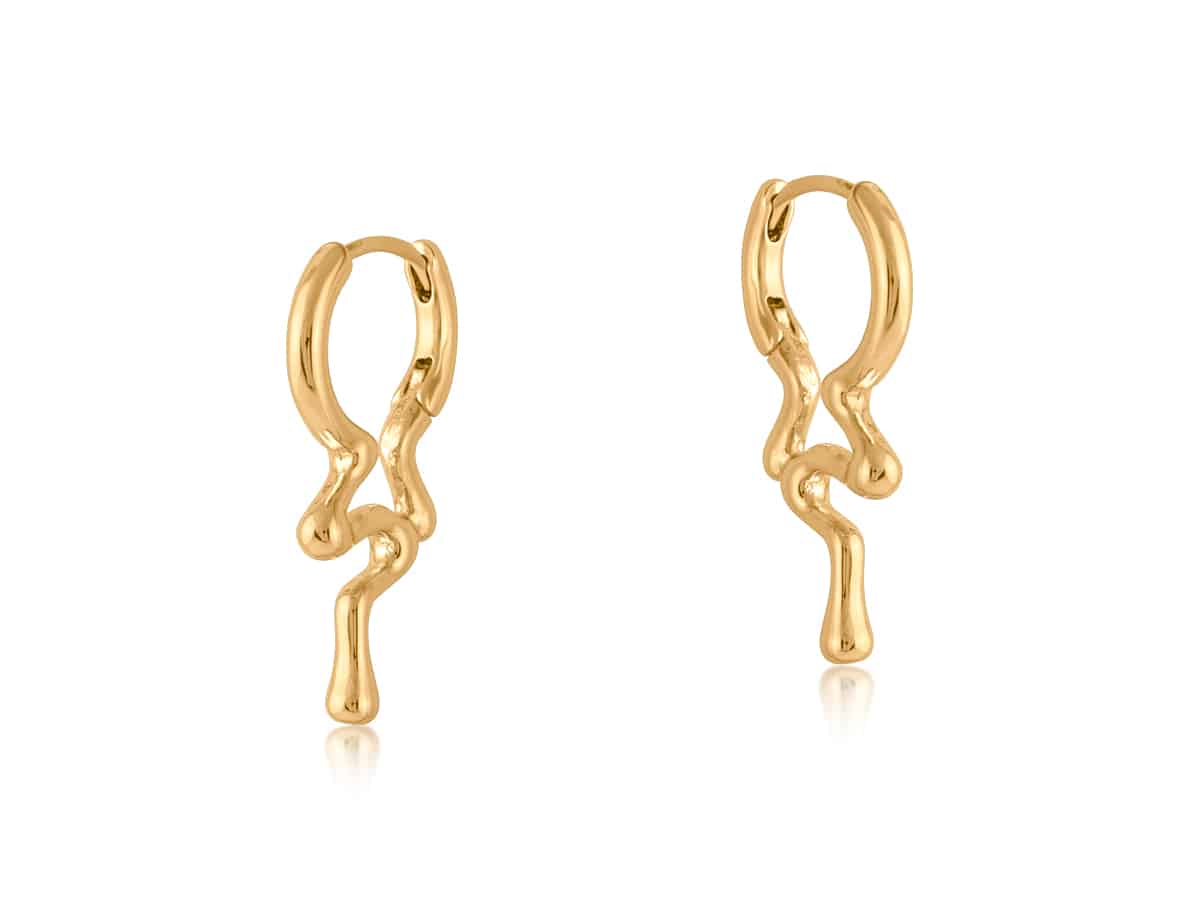 big metal london Marseille Organic Drop Hoop Earrings