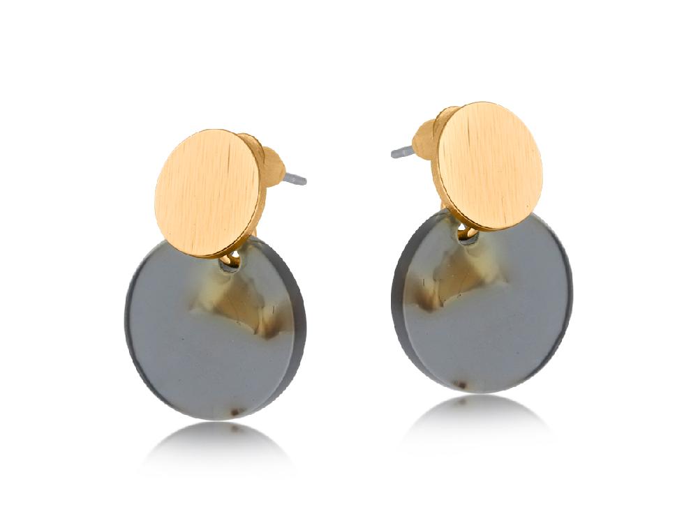 Big Metal London Olivia Small Disc And Metal Earrings 3723