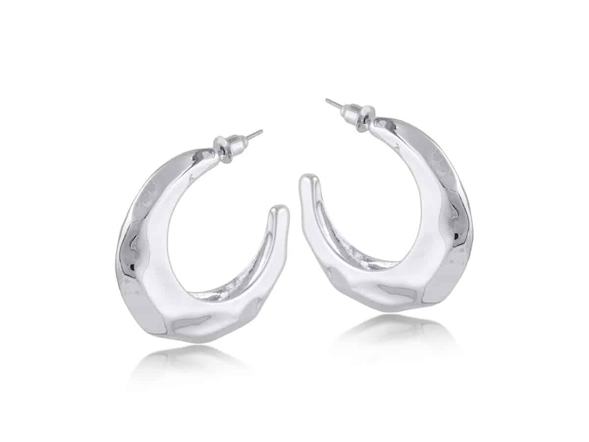 Big Metal London Sandra Organic Shape Hoop Earrings