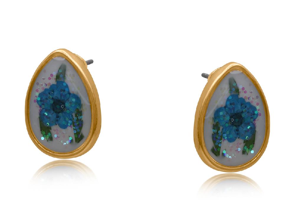 big metal london Sienna Wildflower Stud Earrings 3751