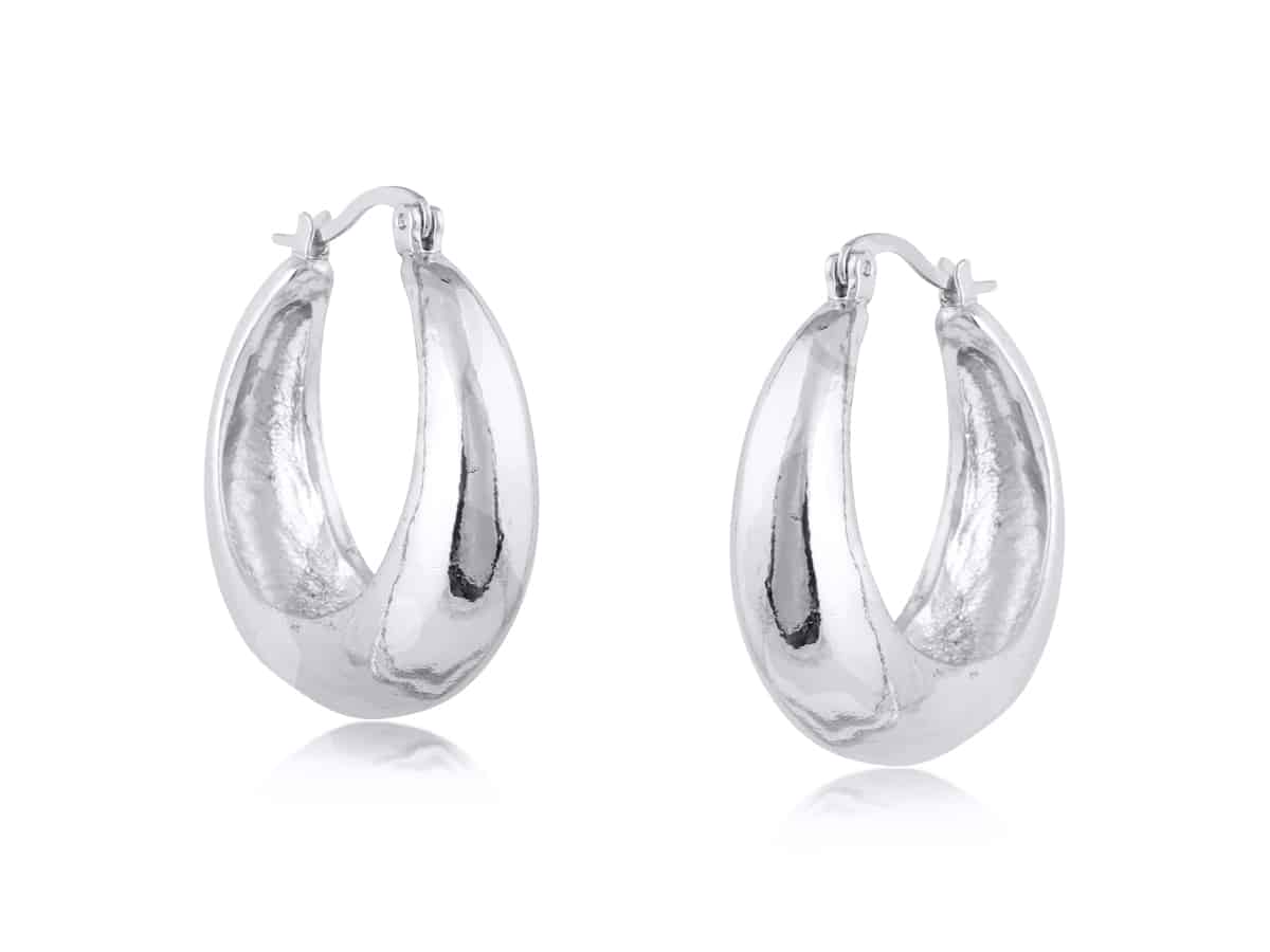 Big Metal London Sophia Organic Shape Hoop Earrings