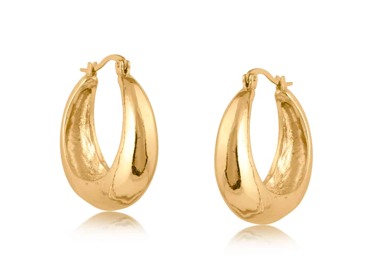 big metal london Sophia Organic Shape Hoop Earrings