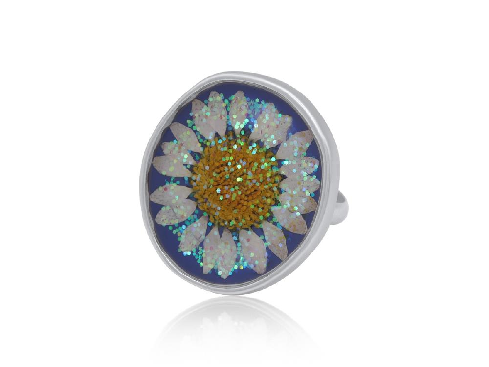 Big Metal London Toulouse Wildflower Adjustable Ring 3755