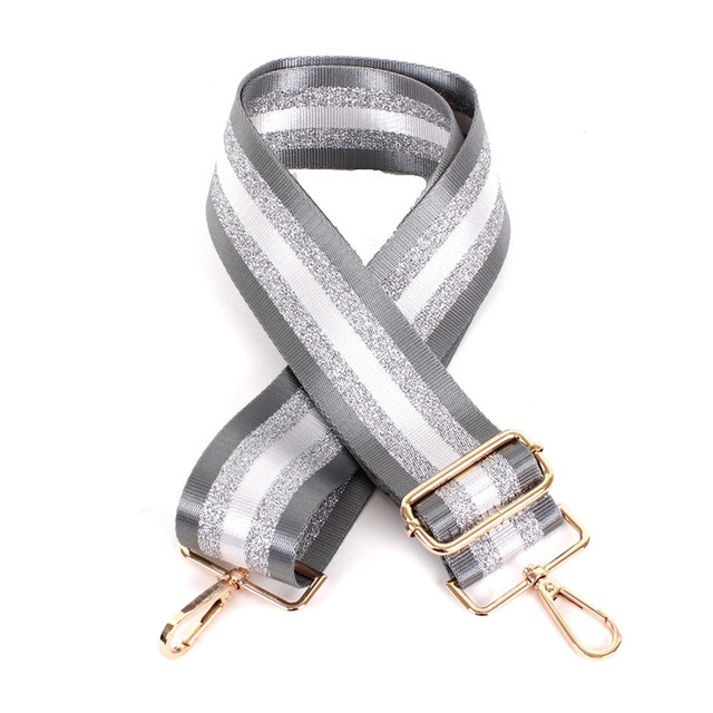 Big Skinny Adjustable Striped And Metallic Crossbody Straps
