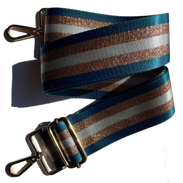 Big Skinny Adjustable Striped And Metallic Crossbody Straps