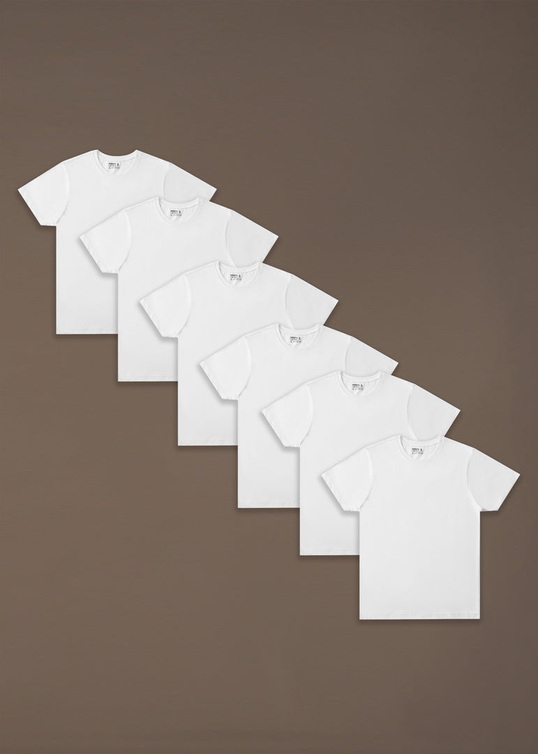 bigben CrewNeck Inner T-Shirt Pack of 6 White