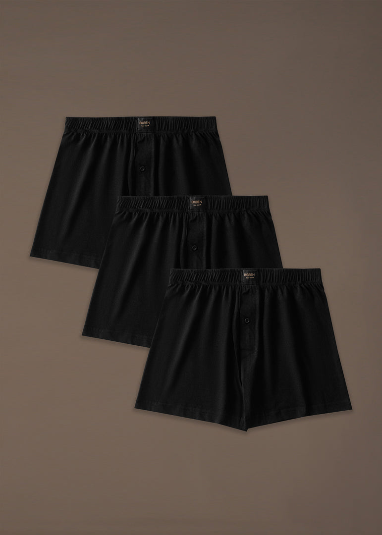 Bigben LooseFit BoxerShorts Pack Of 3 Heather Gray