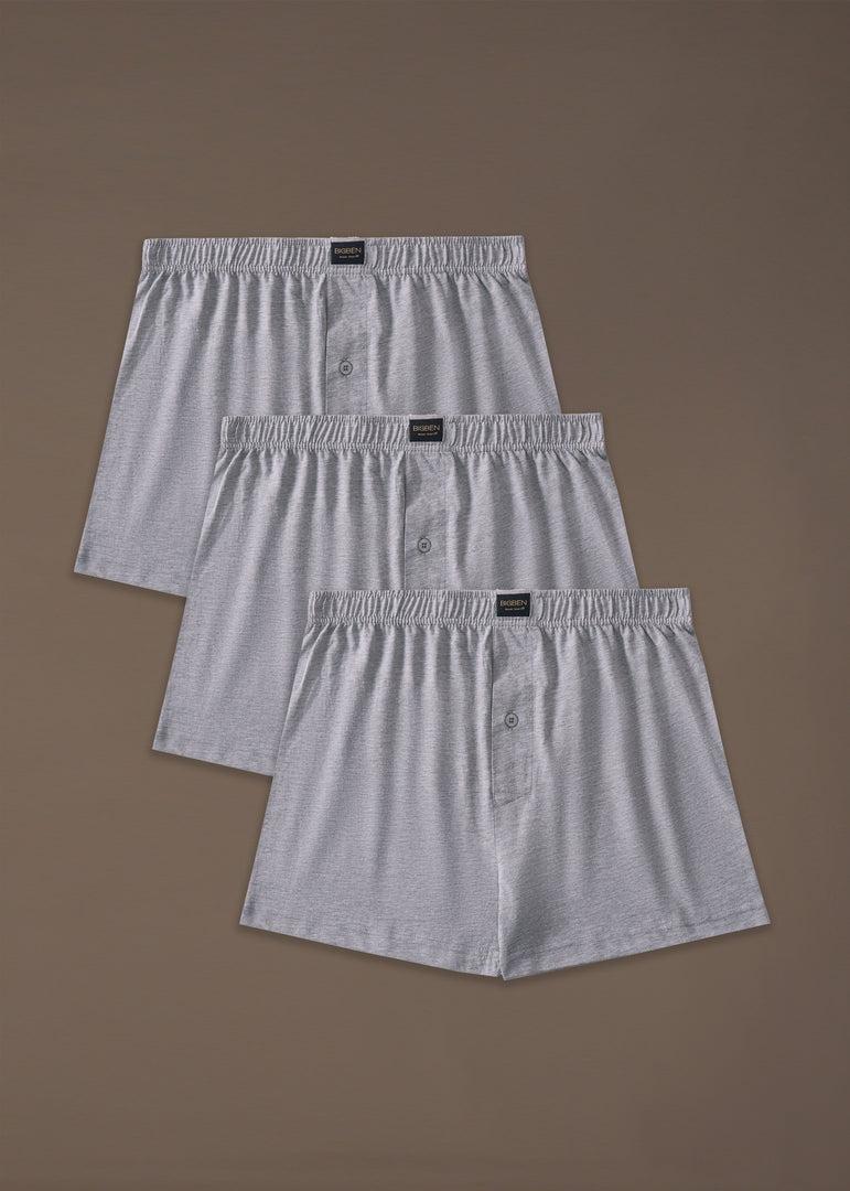 bigben LooseFit BoxerShorts Pack of 3 Heather Gray