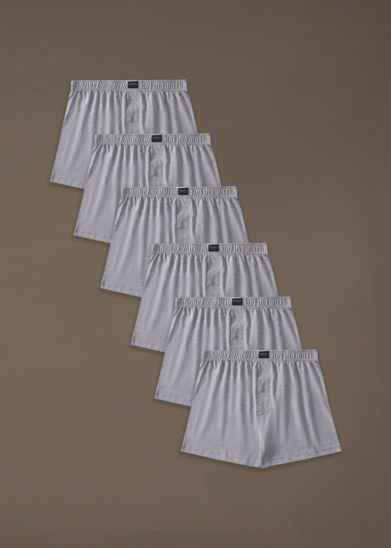 bigben LooseFit BoxerShorts Pack of 6 Heather Gray