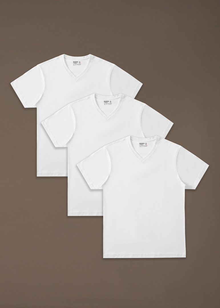 bigben V-Neck undershirt Pack of 3 White