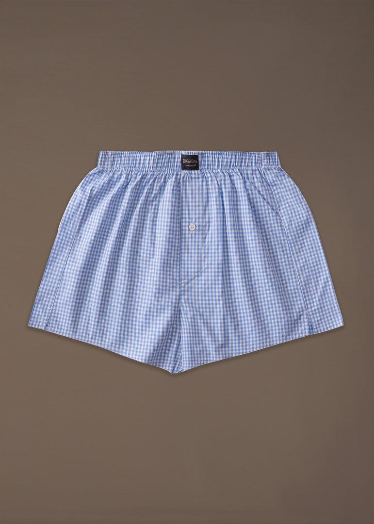 bigben Woven Boxers Blue/White Checkered