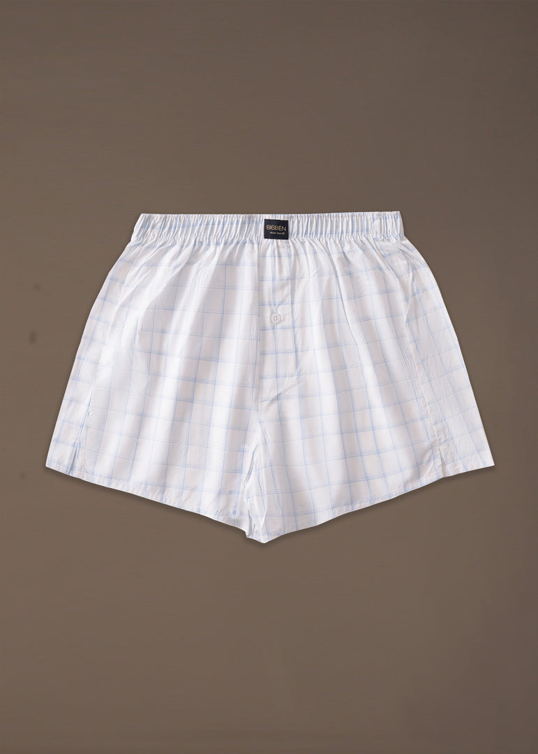 bigben Woven Boxers White/Blue Checkered