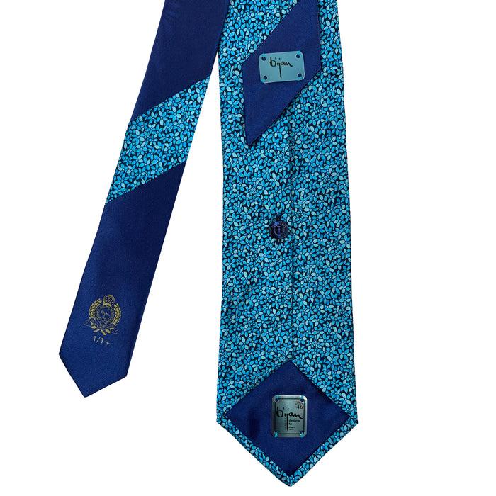 Bijan Bijan Blue Floral Pure Silk Tie Set