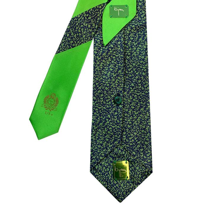 Bijan Bijan Green Pure Silk Tie Set