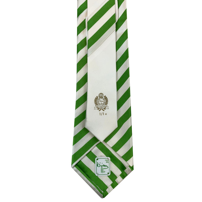 Bijan Bijan Ivory And Green Pure Silk Tie Set
