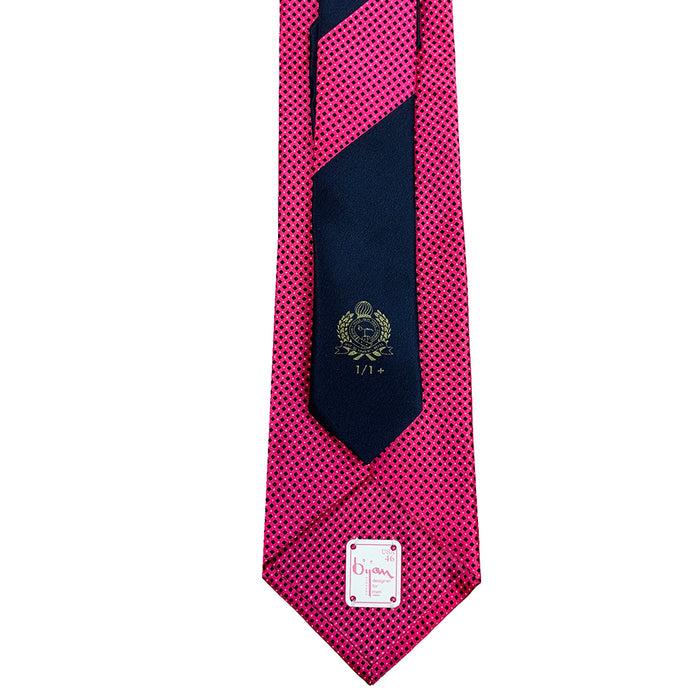 Bijan Bijan Pink And Navy Pure Silk Tie Set
