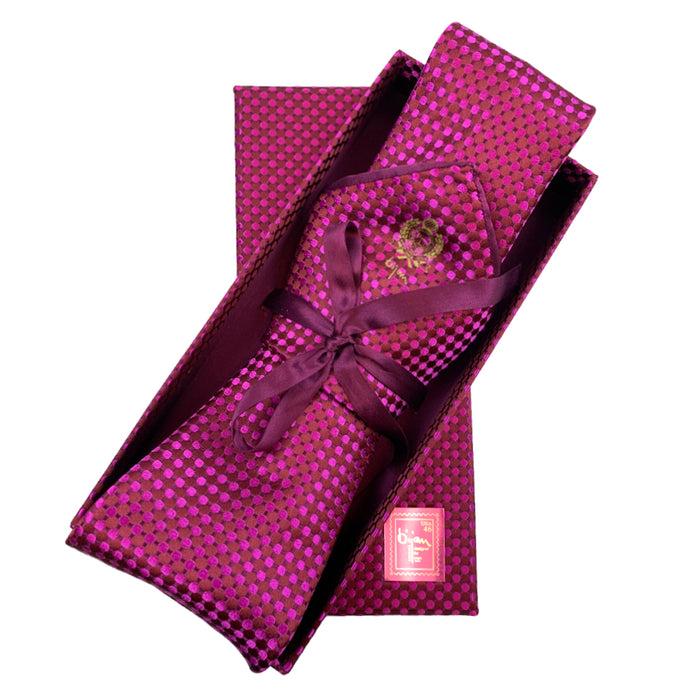 bijan Bijan Pink Pure Silk Tie Set